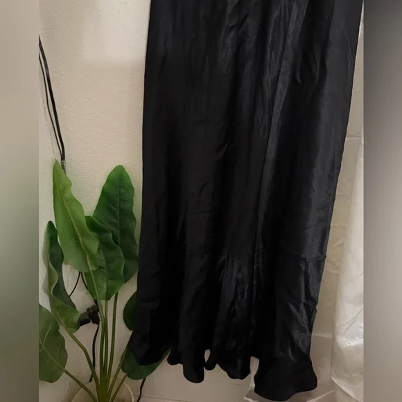 1930s Paramour Bias Cut Gown - Black & Ivory Satin - Picture 7 of 14